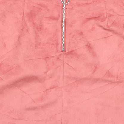 Primark Womens Pink Polyester A-Line Skirt Size 8 Zip