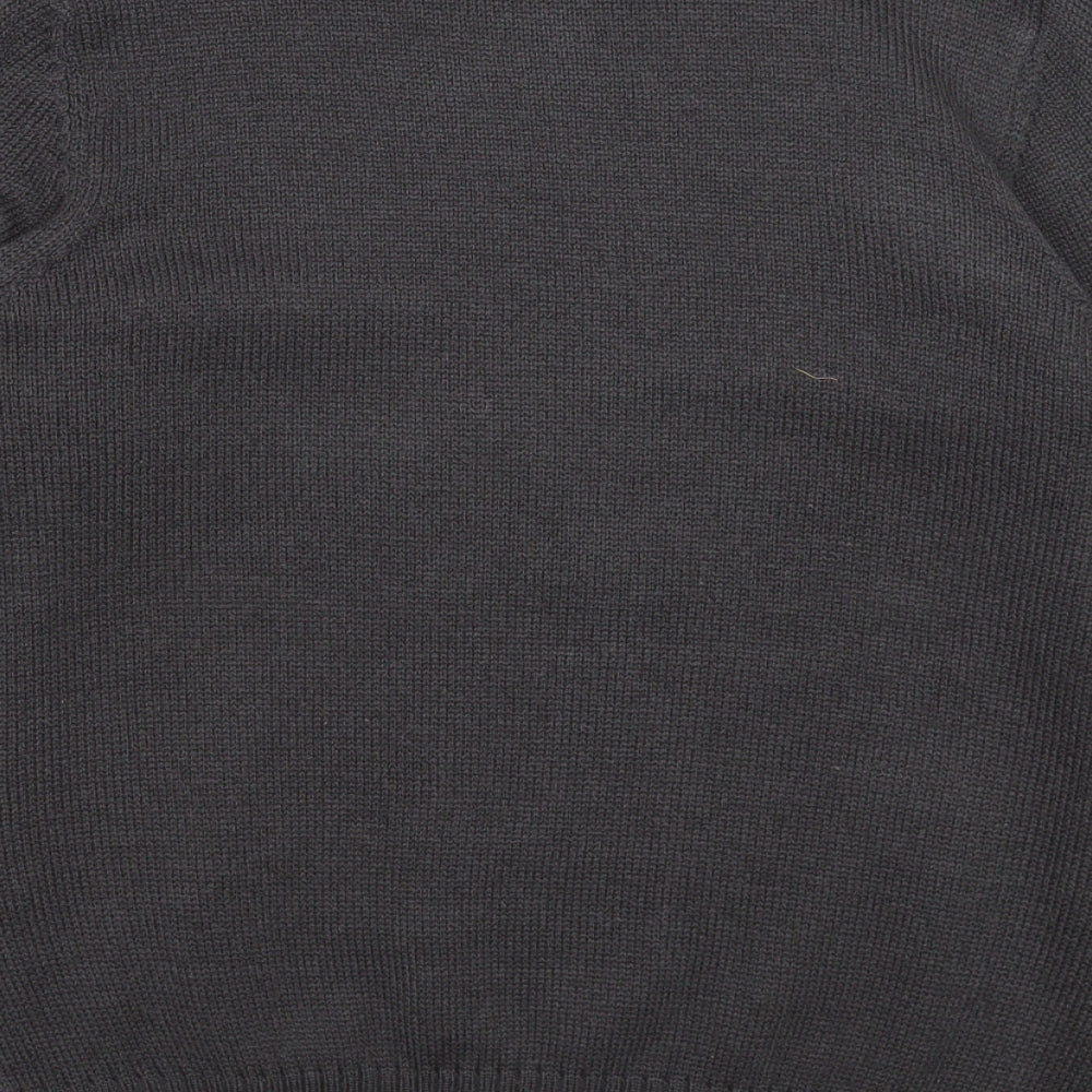 Avenue Mens Grey Round Neck Acrylic Pullover Jumper Size S Long Sleeve - Elf Christmas