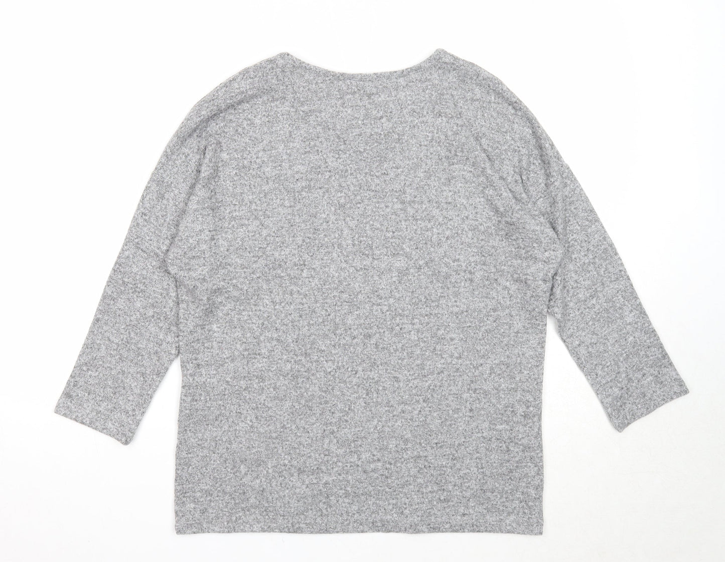 TU Womens Grey Round Neck Geometric Polyester Pullover Jumper Size 10 - Star Pattern