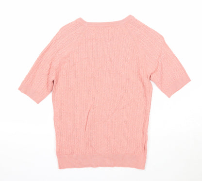 Womens UK Size 14 Papaya Pink Pullover Jumper