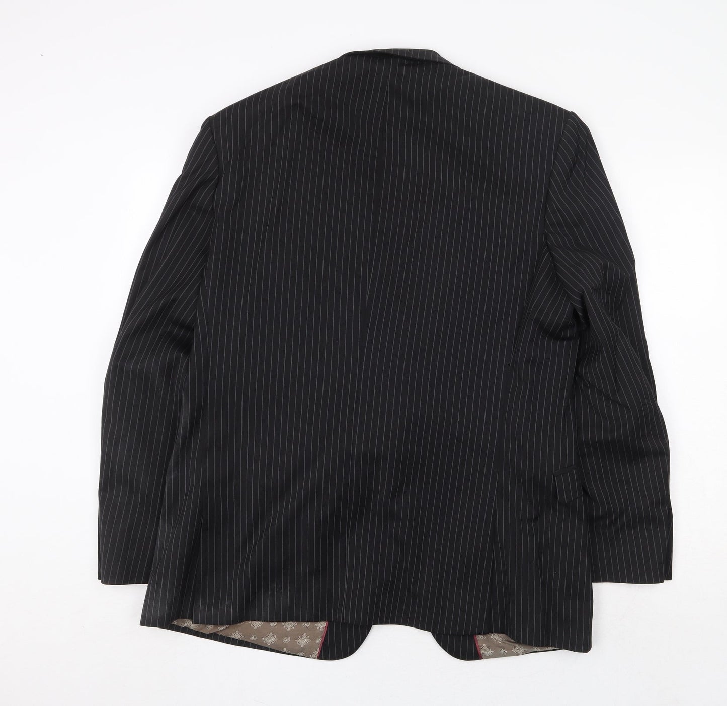 Limehaus Mens Black Striped Polyester Jacket Suit Jacket Size 44 Regular