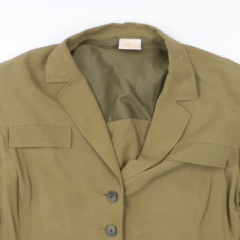 Country Casuals Womens Green Modal Jacket Blazer Size 16