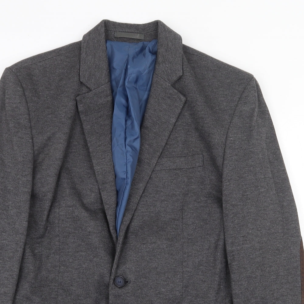 Mens UK Size M River Island Regular Grey Suit Jacket