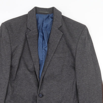 Mens UK Size M River Island Regular Grey Suit Jacket