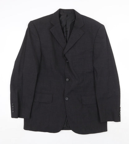 Armando Mens Grey Wool Jacket Suit Jacket Size 38 Regular