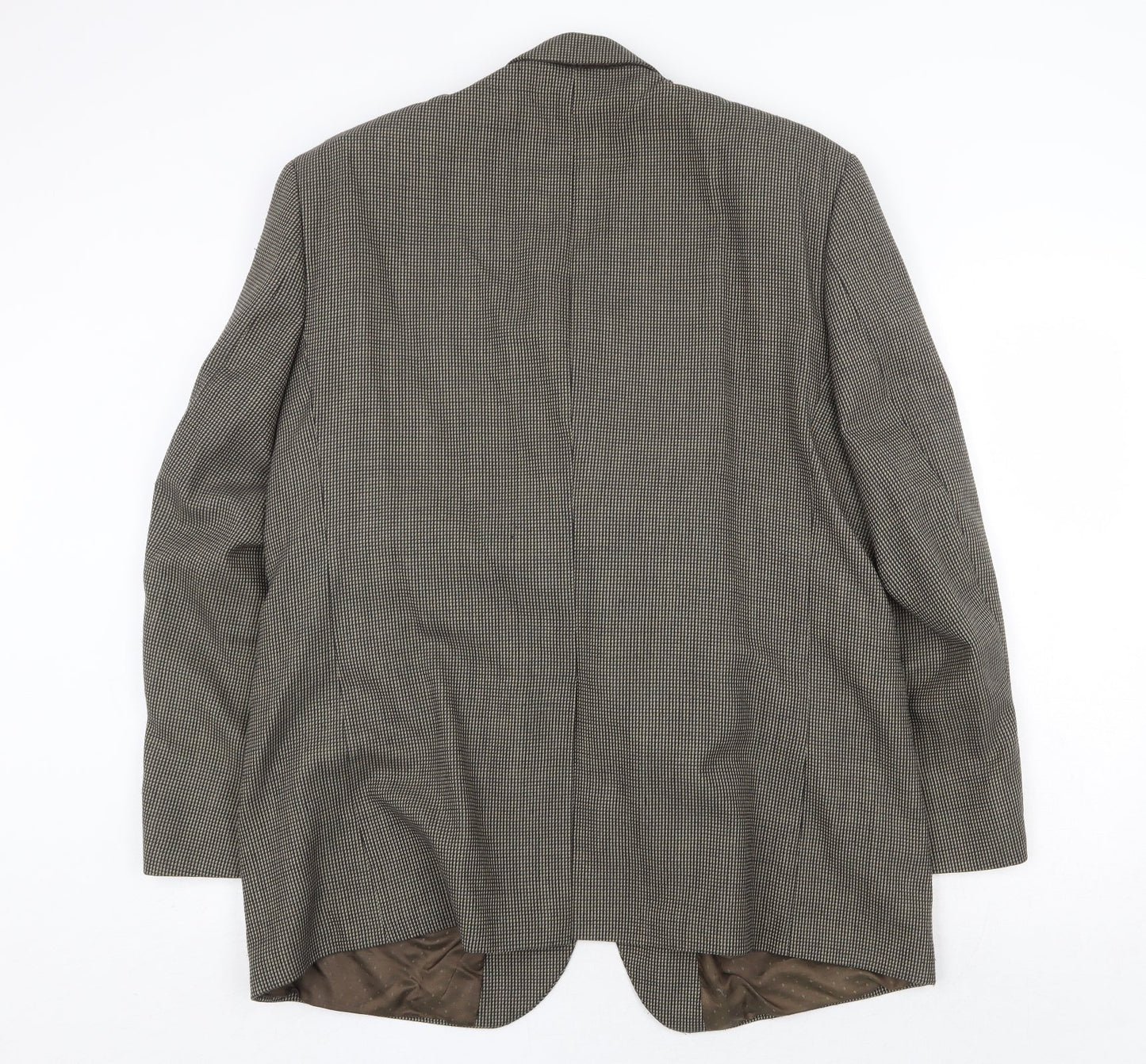 centa Mens Brown Geometric Polyester Jacket Blazer Size 46 Regular