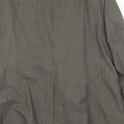 centa Mens Brown Geometric Polyester Jacket Blazer Size 46 Regular