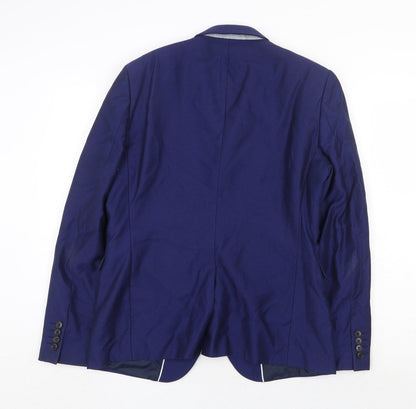Mens UK Size 40 Burton Regular Blue Suit Jacket