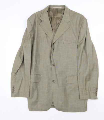 Rochas Mens Green Wool Jacket Suit Jacket Size 42 Regular