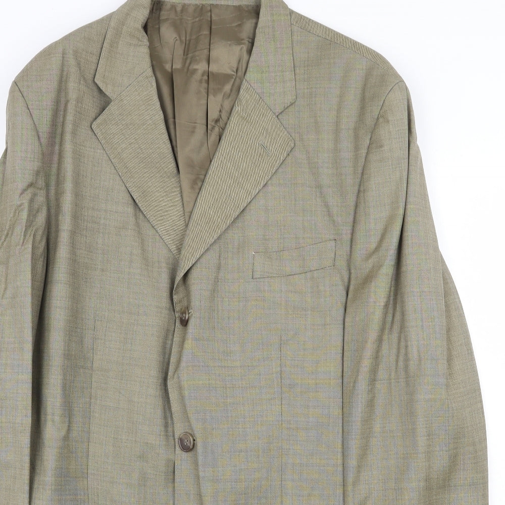 Rochas Mens Green Wool Jacket Suit Jacket Size 42 Regular