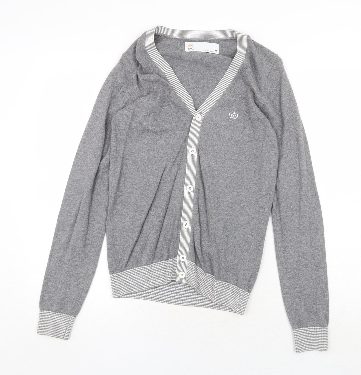 Womens UK Size XS NEXT Grey Cardigan Jumper