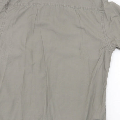 Mens UK Size M New Look Grey  Button-Up Short Sleeve Casual Shirt