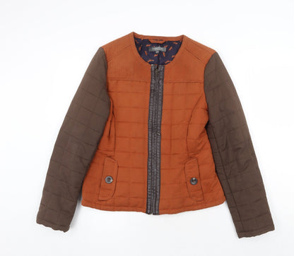 Womens UK Size 10 Marks and Spencer Orange Quilted Coat
