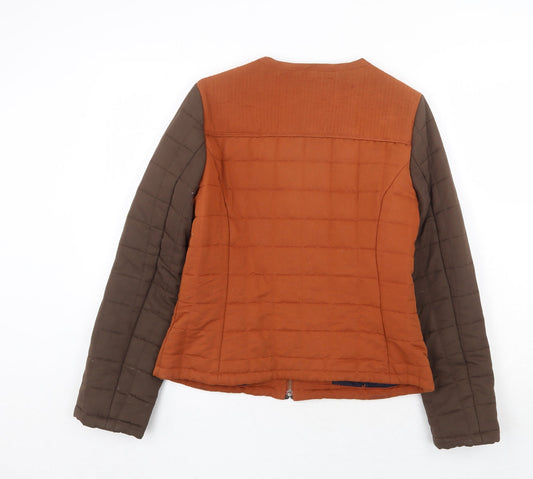 Womens UK Size 10 Marks and Spencer Orange Quilted Coat