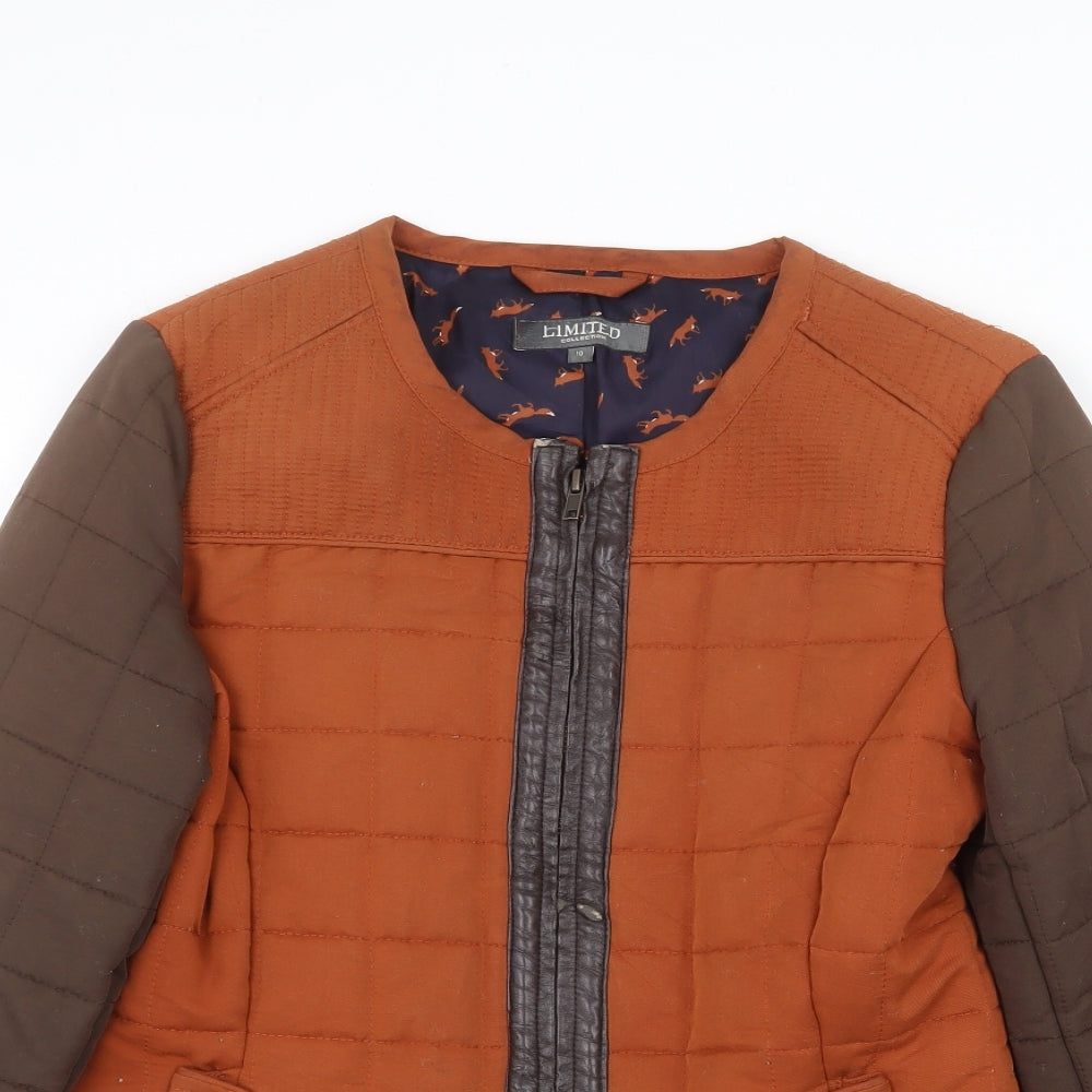 Womens UK Size 10 Marks and Spencer Orange Quilted Coat
