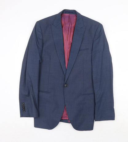 Mens UK Size 38 Cedar Wood State Regular Blue Suit Jacket