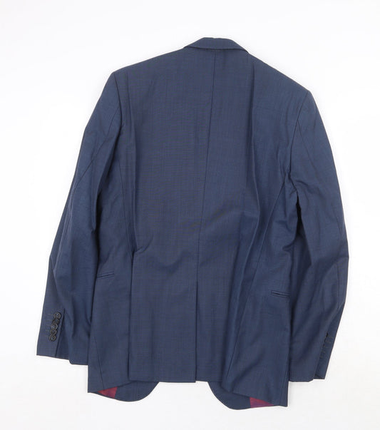 Mens UK Size 38 Cedar Wood State Regular Blue Suit Jacket