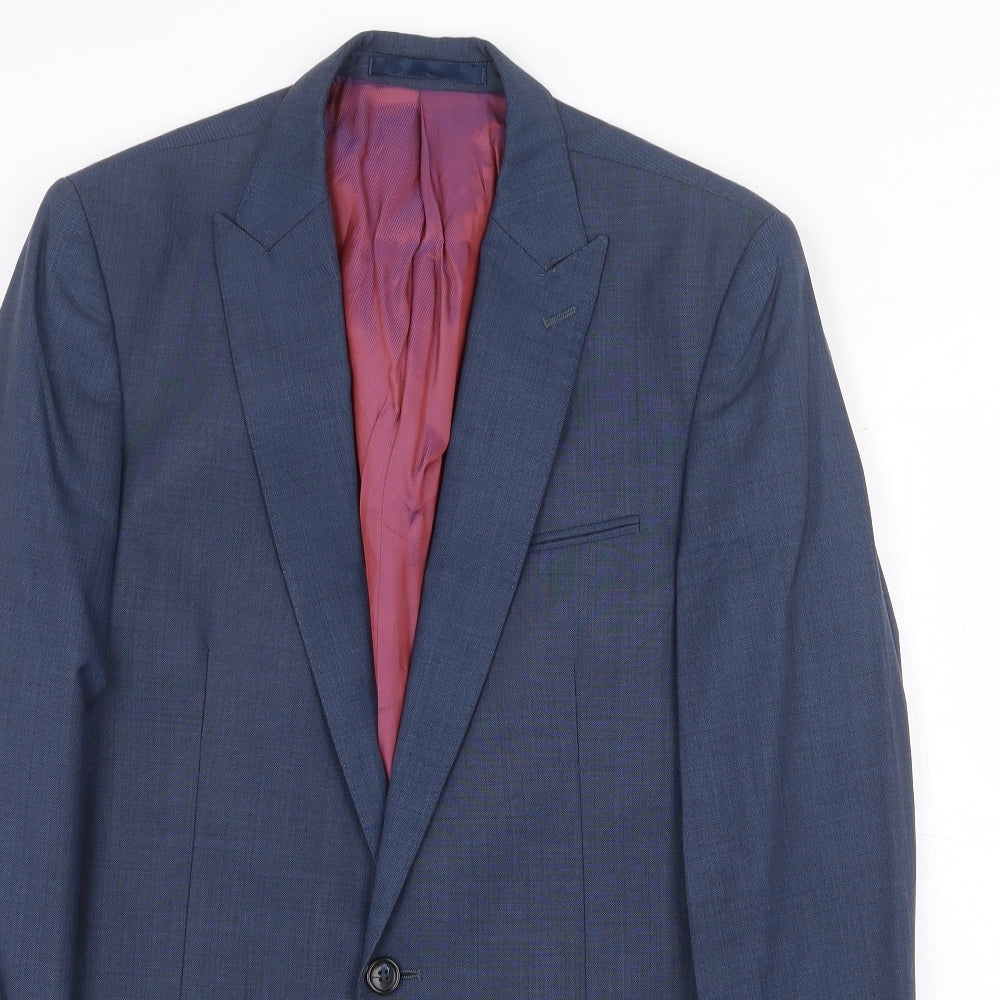 Mens UK Size 38 Cedar Wood State Regular Blue Suit Jacket