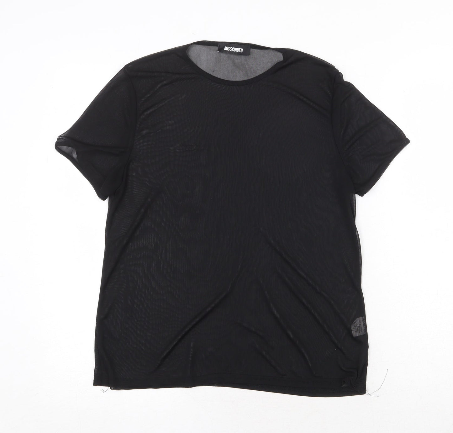 Womens UK Size 8 Missguided Black Basic T-Shirt