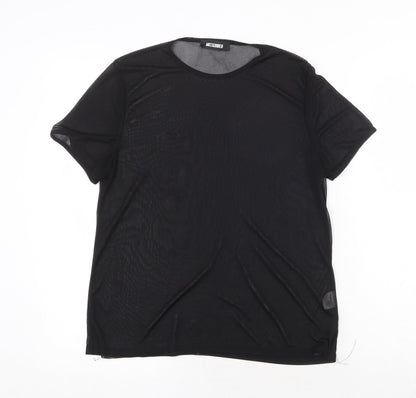 Womens UK Size 8 Missguided Black Basic T-Shirt