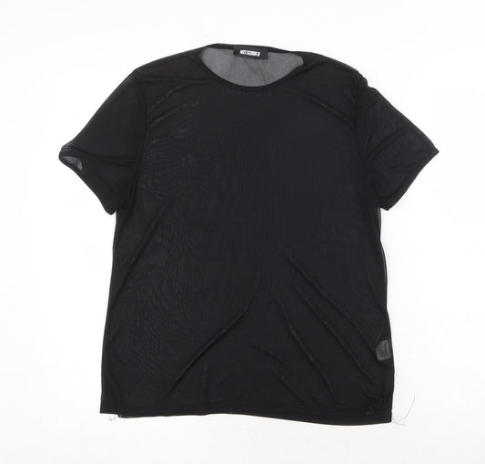 Womens UK Size 8 Missguided Black Basic T-Shirt