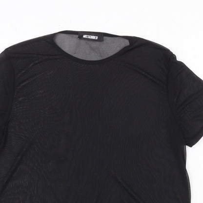 Womens UK Size 8 Missguided Black Basic T-Shirt