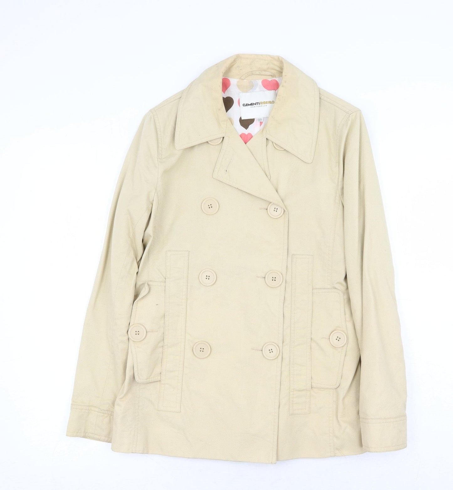 Womens UK Size 10 Clements Ribeiro Beige Pea Coat
