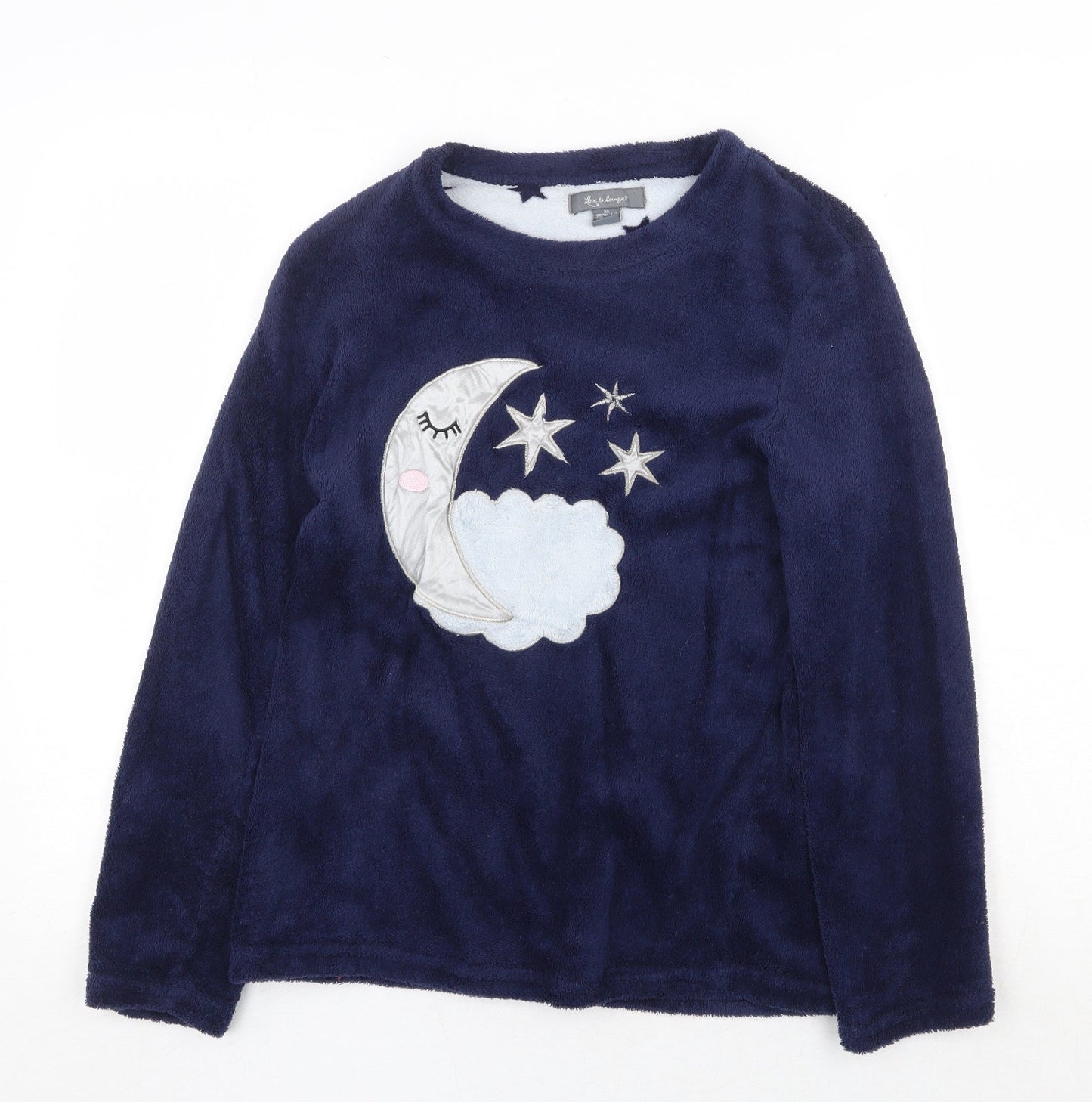 Love to Lounge Womens Blue Geometric Polyester Top Pyjama Top Size XS - Moon and Stars