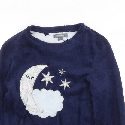 Love to Lounge Womens Blue Geometric Polyester Top Pyjama Top Size XS - Moon and Stars