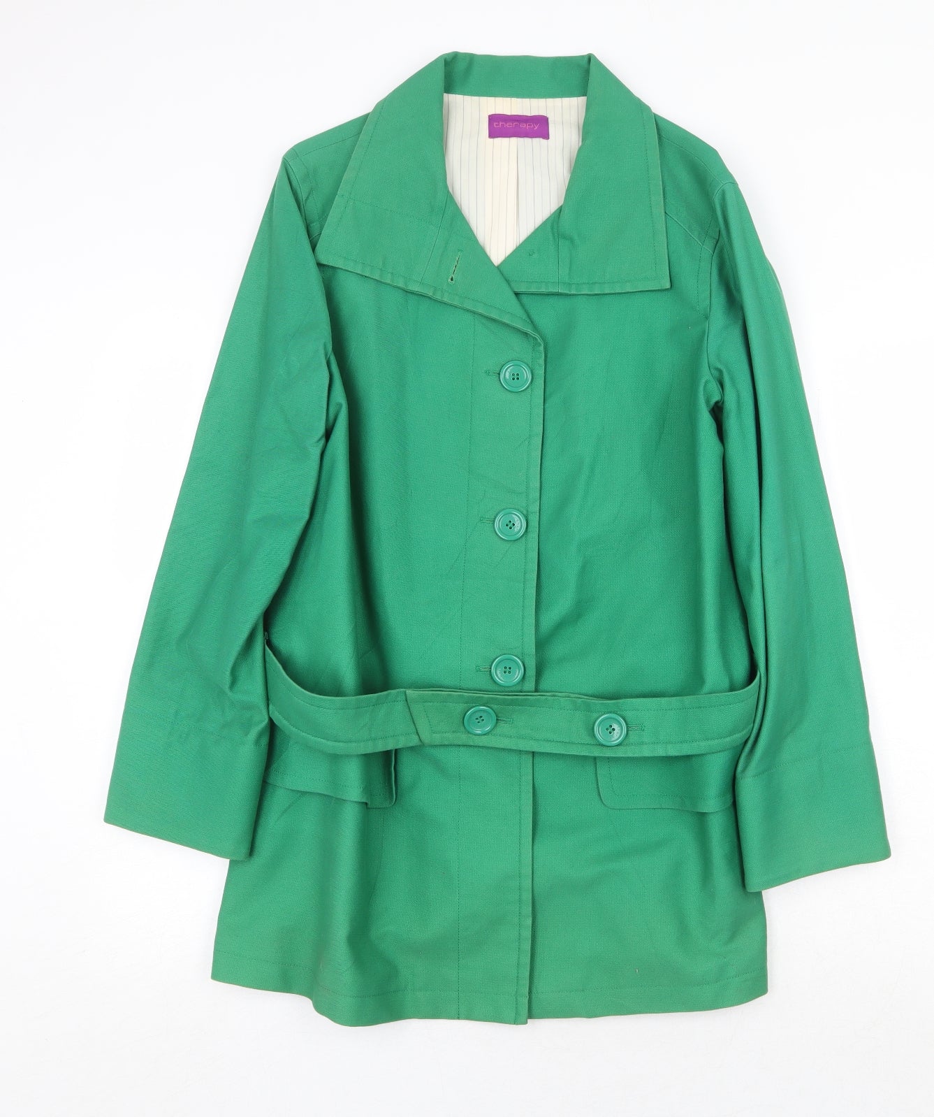 Womens UK Size 14 Therapy Green Overcoat