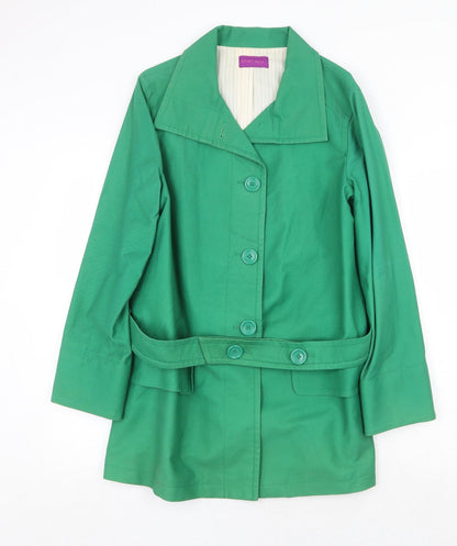 Womens UK Size 14 Therapy Green Overcoat