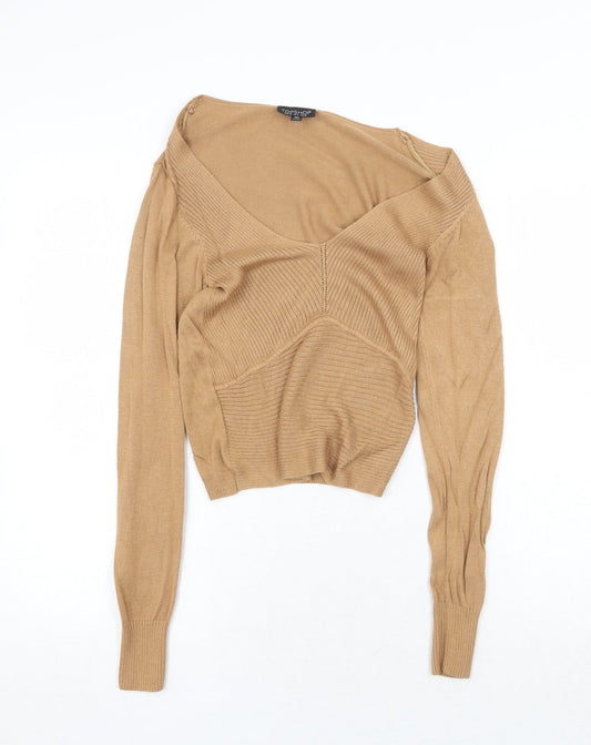 Womens UK Size 10 Topshop Beige Pullover Jumper