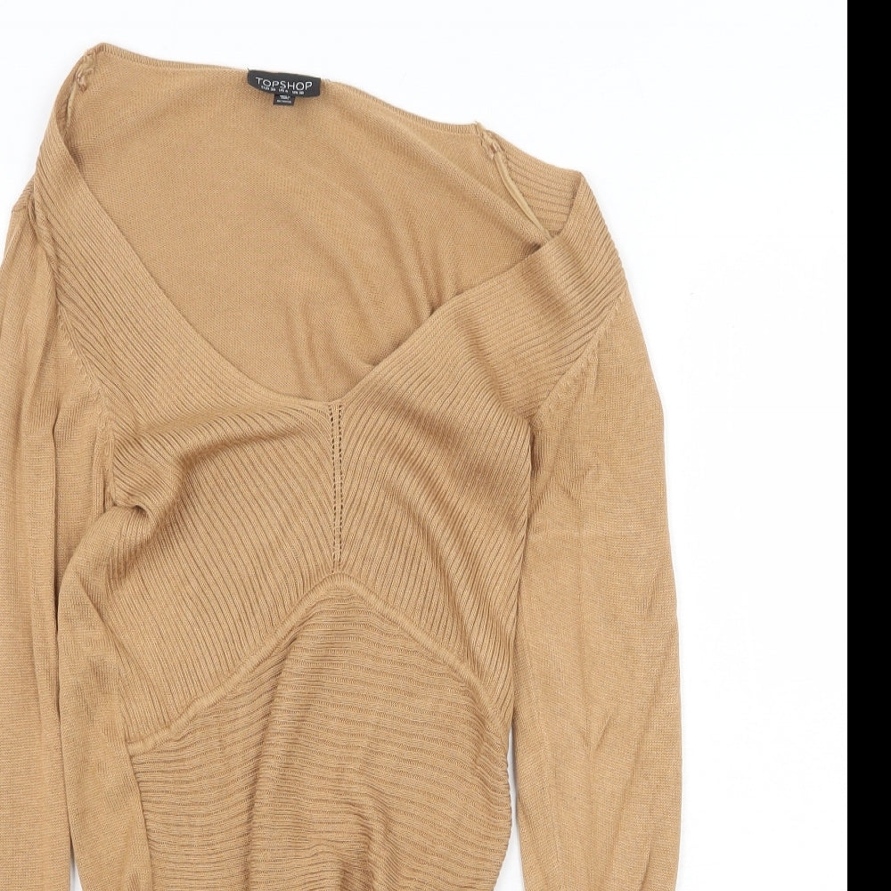 Womens UK Size 10 Topshop Beige Pullover Jumper