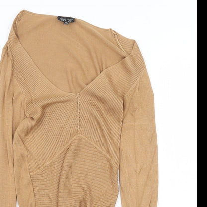 Womens UK Size 10 Topshop Beige Pullover Jumper
