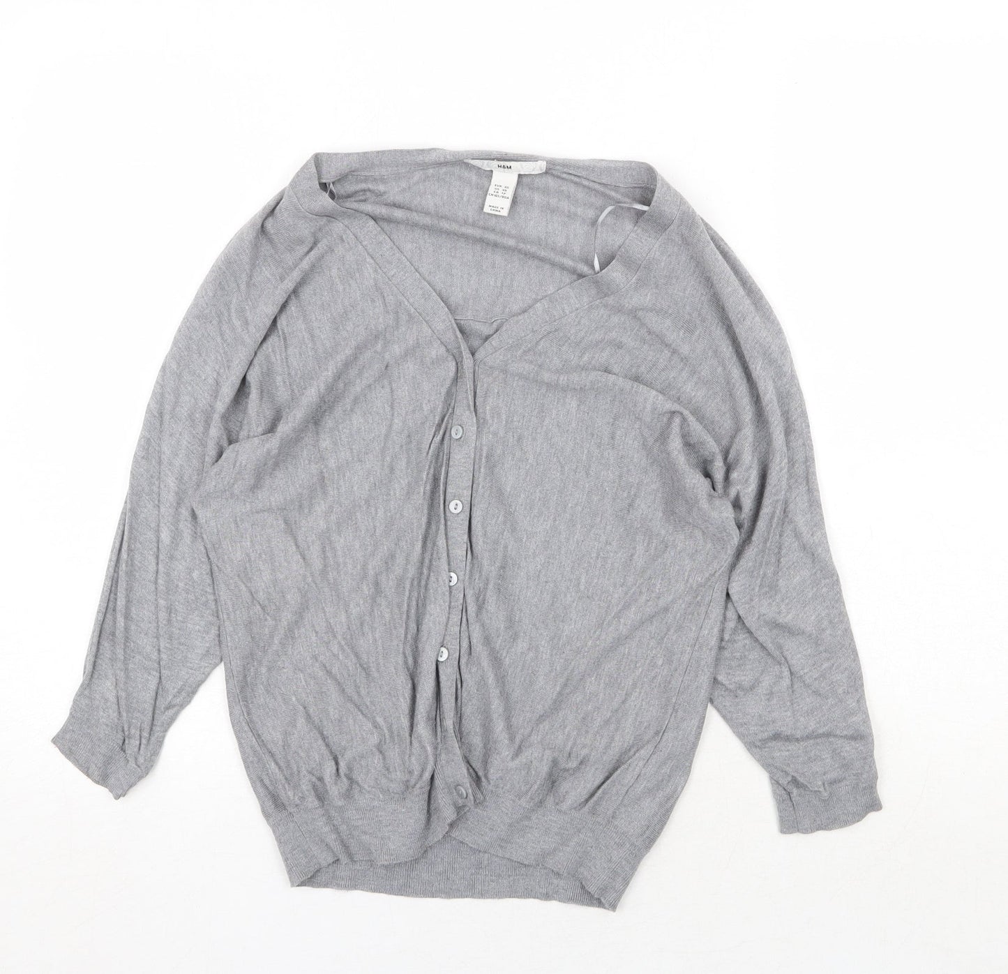 Womens UK Size XS H&M Grey Cardigan Jumper