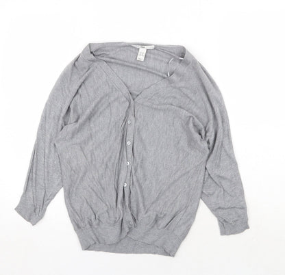 Womens UK Size XS H&M Grey Cardigan Jumper
