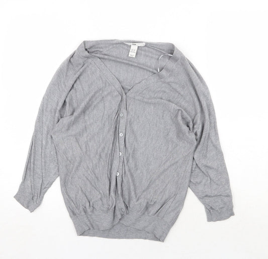Womens UK Size XS H&M Grey Cardigan Jumper