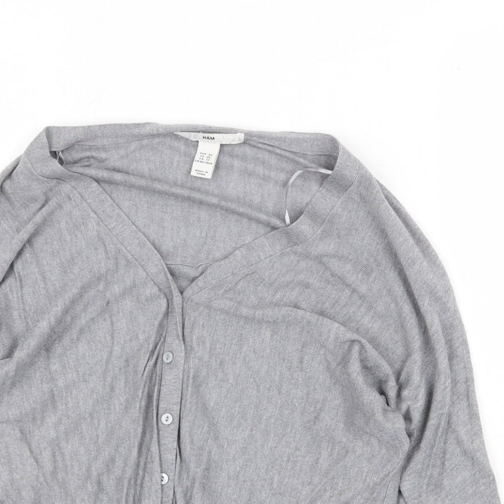 Womens UK Size XS H&M Grey Cardigan Jumper