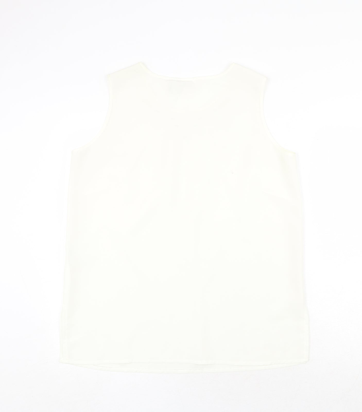 Oscar B Womens Ivory Polyester Basic Tank Size 16 Round Neck