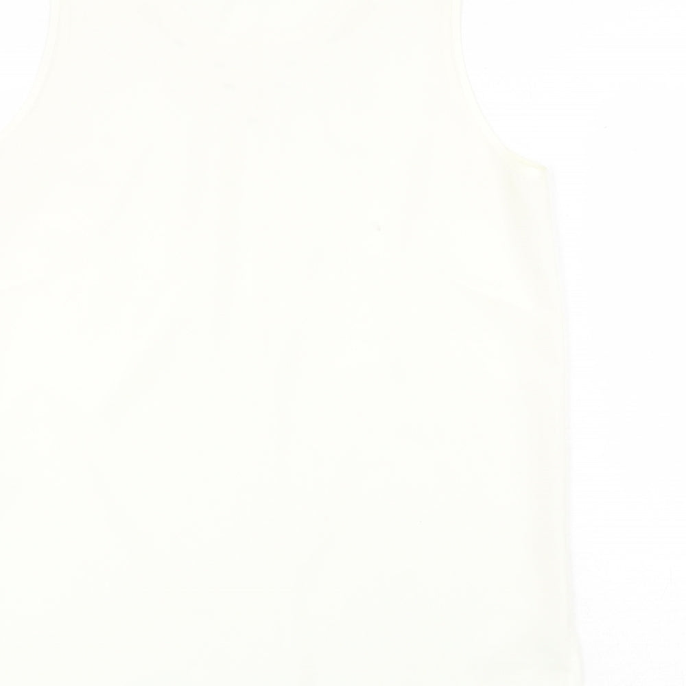 Oscar B Womens Ivory Polyester Basic Tank Size 16 Round Neck