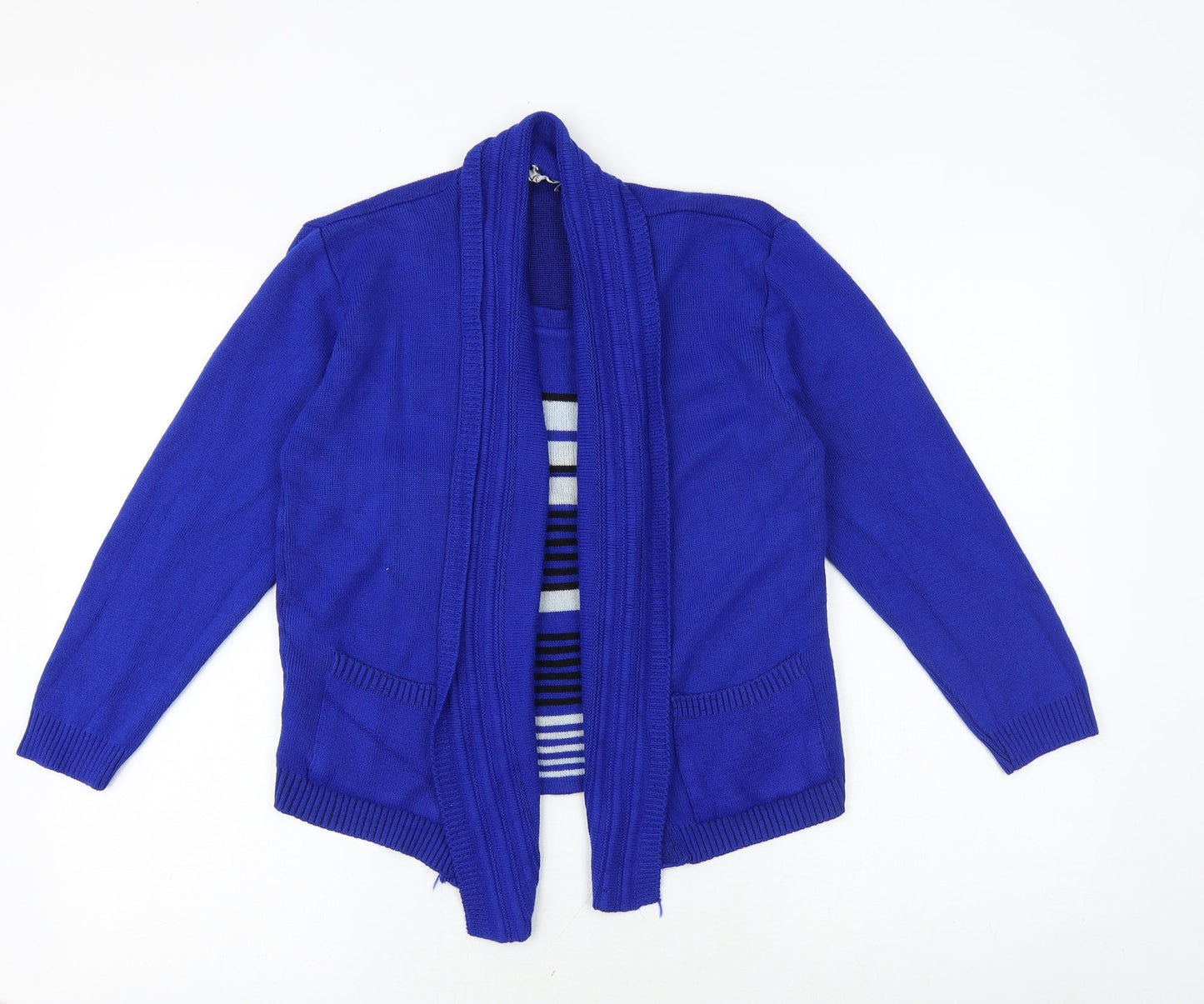 vivi london Womens Blue V-Neck Acrylic Cardigan Jumper Size M - Twin Set