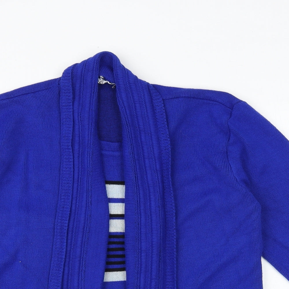 vivi london Womens Blue V-Neck Acrylic Cardigan Jumper Size M - Twin Set