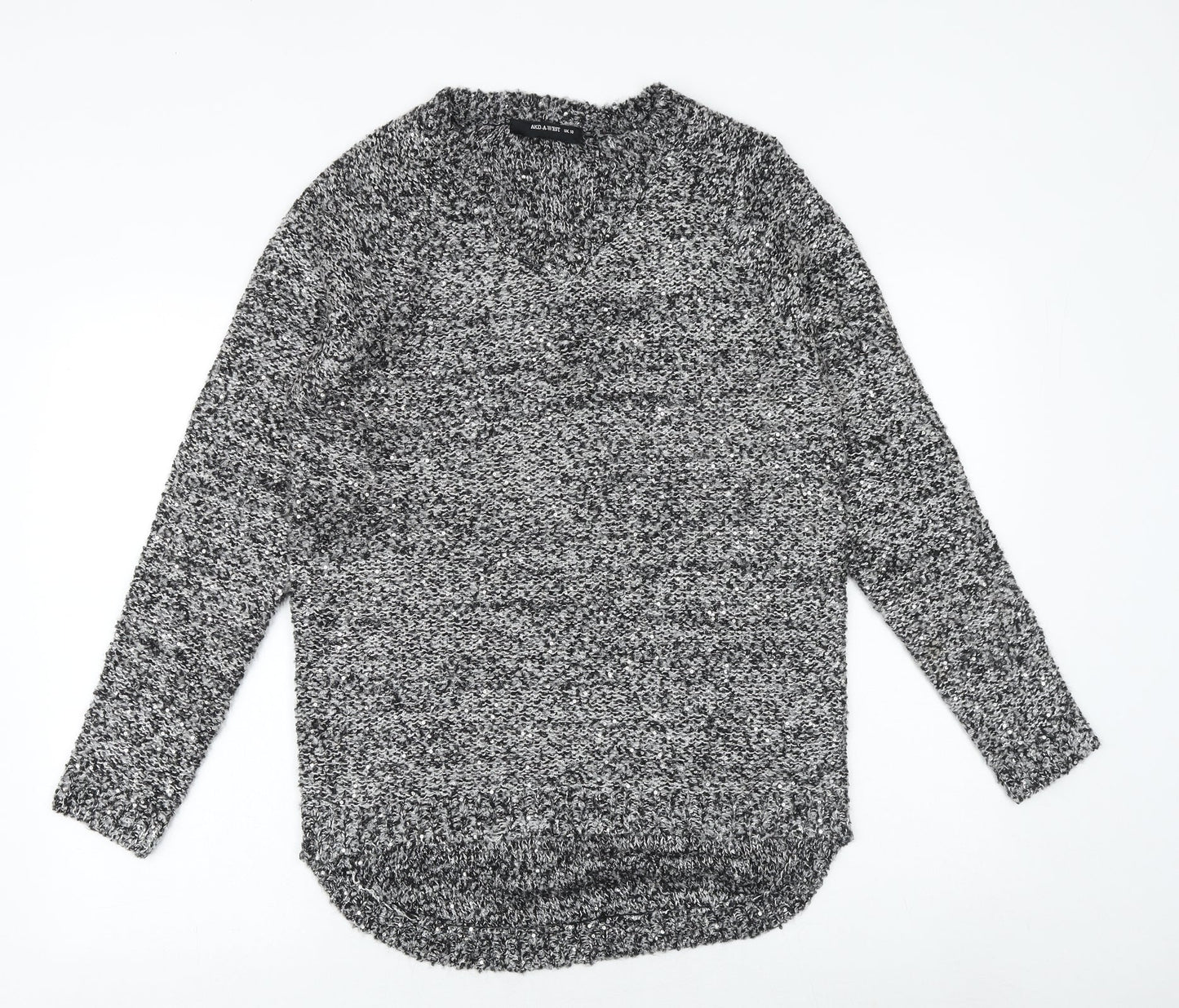 Womens UK Size 10 AKD A WEST Grey Pullover Jumper