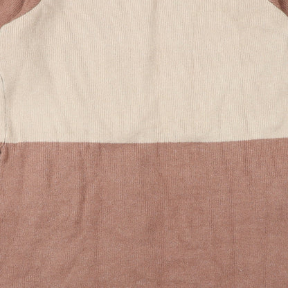 Cotton Traders Womens Pink V-Neck Geometric Cotton Cardigan Jumper Size 12