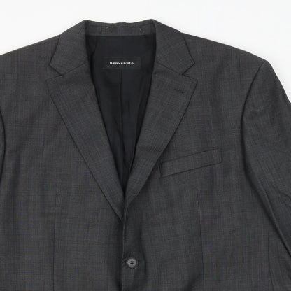 Mens UK Size 42 Benvenuto Regular Grey Suit Jacket