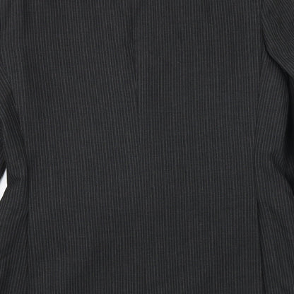 F&F Mens Grey Striped Polyester Jacket Suit Jacket Size 36 Regular