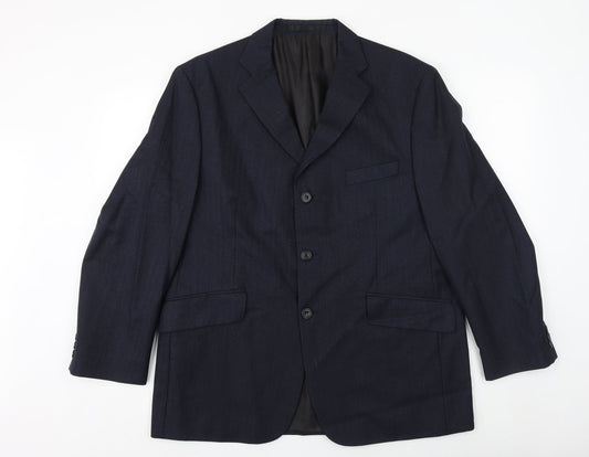Mens UK Size 42 Impressions Regular Blue Suit Jacket