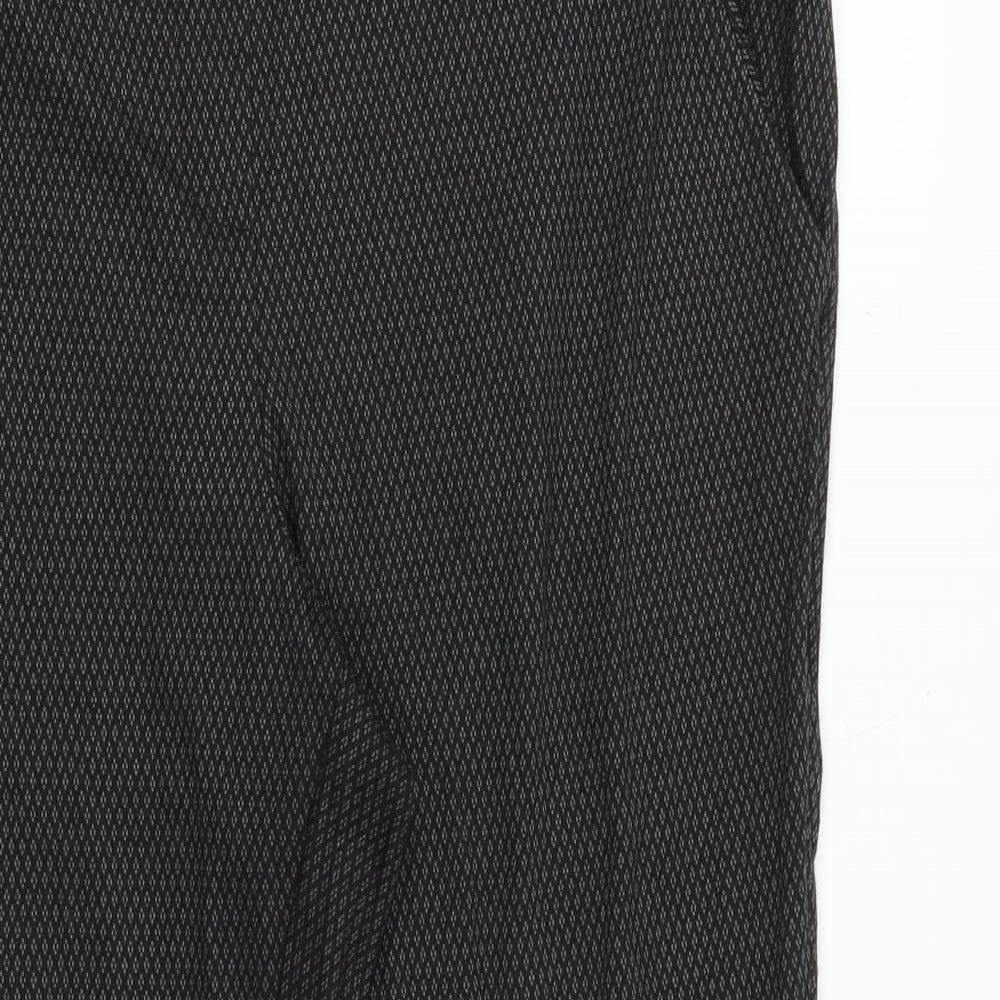 Classic Womens Grey Geometric Polyester Trousers Size 18 Regular Tie