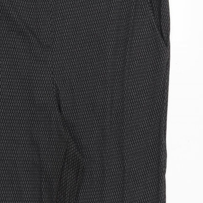 Classic Womens Grey Geometric Polyester Trousers Size 18 Regular Tie