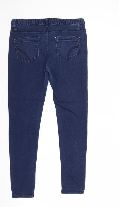 Denim & Co. Womens Blue Cotton Skinny Jeans Size 10 Regular Zip